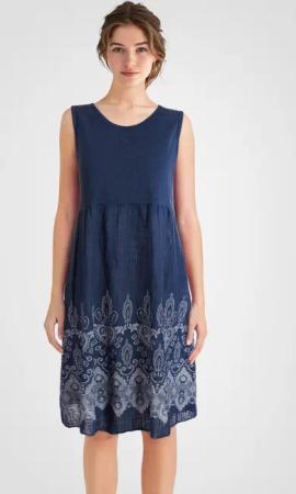 PEKIVESSA Sommerkleid Ärmelloses Trägerkleid aus Rippstrick