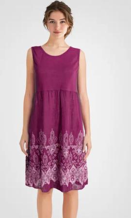 PEKIVESSA Sommerkleid Ärmelloses Trägerkleid aus Rippstrick