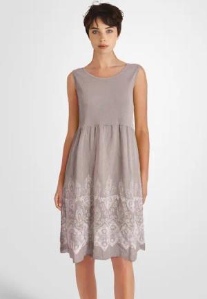 PEKIVESSA Sommerkleid Ärmelloses Trägerkleid aus Rippstrick