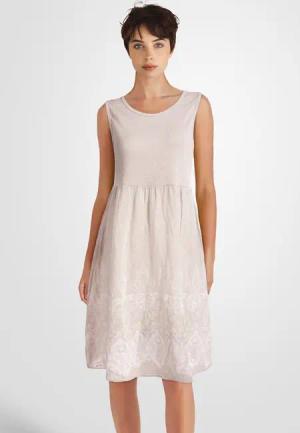 PEKIVESSA Sommerkleid Ärmelloses Trägerkleid aus Rippstrick
