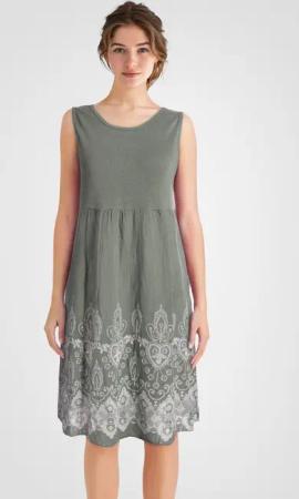 PEKIVESSA Sommerkleid Ärmelloses Trägerkleid aus Rippstrick