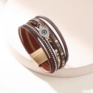 THE FASHION HOUSE Lederarmband Damen Braun