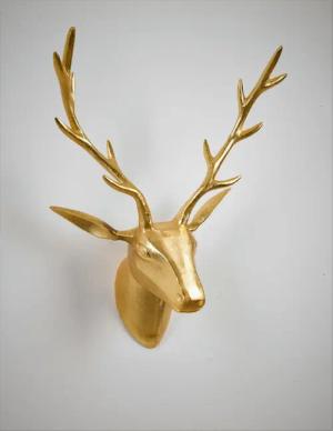 ARTRA Dekogeweih Deko Geweih Hirschkopf "gold"