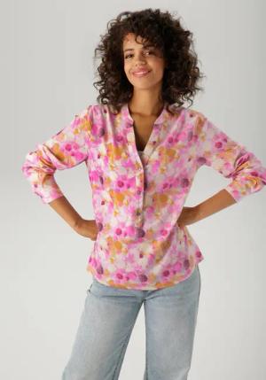 Aniston CASUAL Schlupfbluse, mit farbharmonischem, grafischen Druck im Batik-Look - NEUE KOLLEKTION