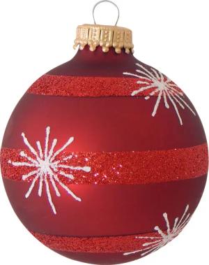 Krebs Glas Lauscha Weihnachtsbaumkugel "CBK90214, Weihnachtsdeko rot, Christbaumschmuck, Christbaumkugeln Glas", (Set, 4 St.), aus Glas, mit Sternendekor