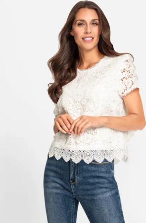 heine Klassische Bluse Spitzen-Bluse