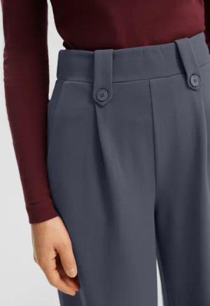 QS Stoffhose Wide-Leg Hose aus Interlockjersey