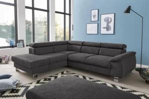 COTTA Ecksofa "Komaris L-Form mit Kopfteilverstellung", wahlweise mit Bettfunktion, Bettkasten & Beleuchtung