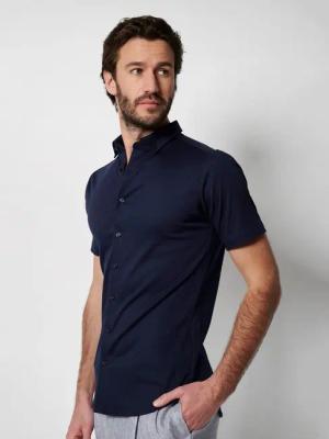 DESOTO Kurzarmhemd "Casual Modern Button Down 1/2", Mit Rundhalsausschnitt