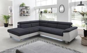 COTTA Ecksofa "Komaris L-Form mit Kopfteilverstellung", wahlweise mit Bettfunktion, Bettkasten & Beleuchtung