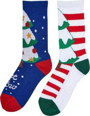 URBAN CLASSICS Basicsocken "Urban Classics Unisex Fancy X-Mas Tree Socks 2-Pack", (1 Paar)