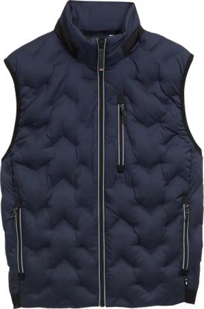 TOM TAILOR Herren Hybrid Lightweight Steppweste, blau, Uni, Gr. S