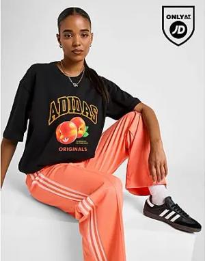 adidas Originals Peach Graphic Boyfriend T-Shirt - Damen, Black