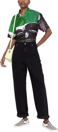 Golden Goose - logo-patch straight-leg trousers - Größe 25 - bunt
