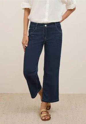 Cecil Damen Rinsed Wide Leg Jeans in Blau, Gr: 32