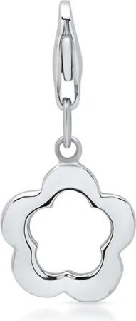 Unique Charm-Einhänger Polierter Unique Edelstahl Charm mit Blumenmuster CS0115