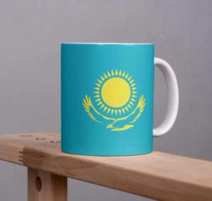 Tinisu Tasse Kasachstan Kaffeetasse Flagge Pot