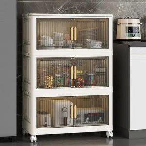 POPOLIC Aufbewahrungsbox Dreischichtiger Sichtschrank für Küche