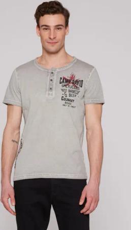 CAMP DAVID Henleyshirt mit Used-Kanten