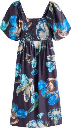 Next Midikleid Schulterfreies Midikleid mit Puffärmeln