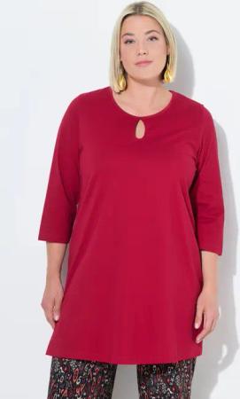 Ulla Popken Longshirt Longshirt A-Linie Rundhalsausschnitt