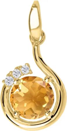 My Gold Kettenanhänger Damen Citrin Anhänger