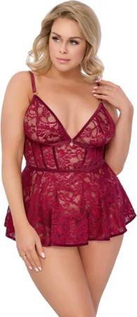 Cottelli CURVES Negligé Babydoll und Ouvert-Slip