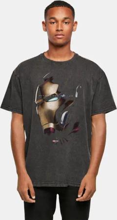 Absolute Cult Avengers Endgame - Avenge The Fallen Iron Man Acid Washed Oversized Tee