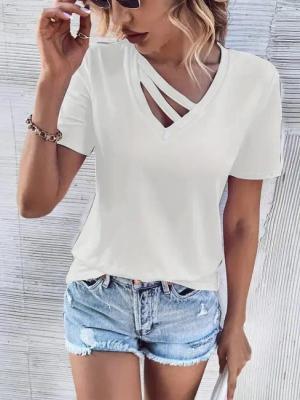 Moda Yakamoz Blusentop JANE'S Damen Kurzarm