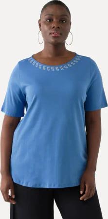 Ulla Popken T-Shirt T-Shirt A-Linie Ziersteine
