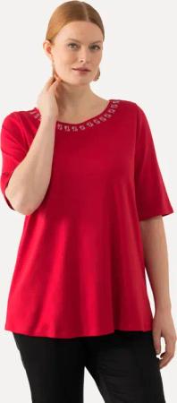 Ulla Popken T-Shirt T-Shirt A-Linie Ziersteine