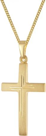 trendor 28592 Kreuz Gold 333 mit vergoldeter Silberkette