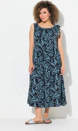Ulla Popken Midikleid Jerseykleid geraffter Ausschnitt