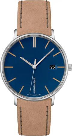 Junghans 47/4255.00 Damen-Armbanduhr Form Beige/Blau