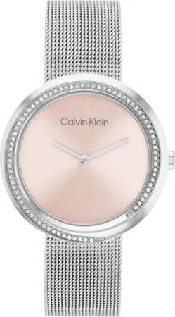 Calvin Klein 25200149 Damenuhr Twisted Bezel Stahl/Rosafarben