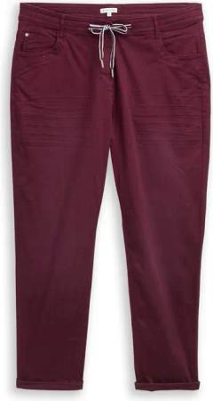 TOM TAILOR Damen Plus Size - Cropped Slim Hose, rot, Uni, Gr. 46/28
