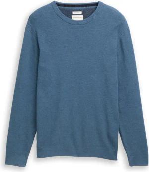 TOM TAILOR Herren Strickpullover aus Bio-Baumwolle, blau, Meliert, Gr. XL
