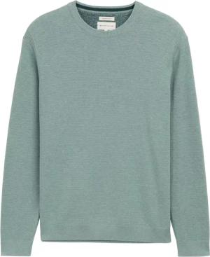 TOM TAILOR Herren Strickpullover aus Bio-Baumwolle, grün, Meliert, Gr. S