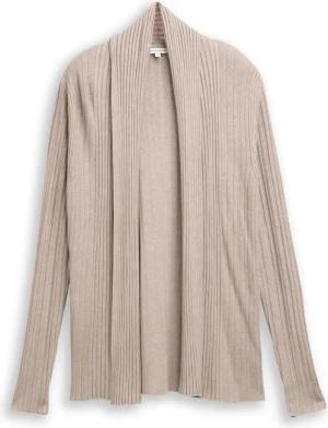 TOM TAILOR Damen Cardigan mit Schalkragen, braun, Meliert, Gr. XS