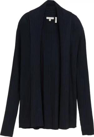 TOM TAILOR Damen Cardigan mit Schalkragen, blau, Uni, Gr. XS