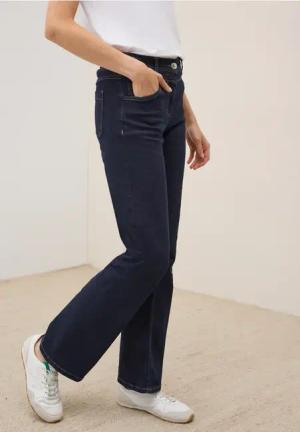 Cecil Damen Bootcut Jeans in Blau, Gr: 25