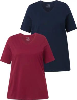 Ulla Popken T-Shirt T-Shirts 2er-Pack V-Ausschnitt