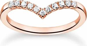 THOMAS SABO Silberring V-Form mit Weißen