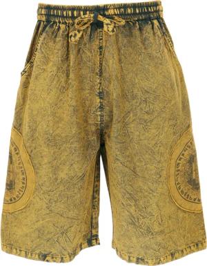Guru-Shop Relaxhose Ethno Yogashorts, Stonwasch Patchwork
