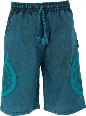 Guru-Shop Relaxhose Ethno Yogashorts, Stonwasch Patchwork