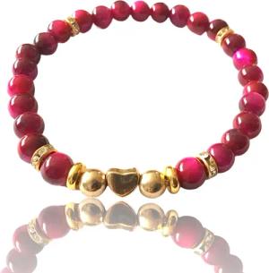 Steinfixx® Perlenarmband Elegantes Perlenarmband aus rotem