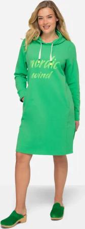 Laurasøn Midikleid Sweatkleid Kapuze Schriftzug