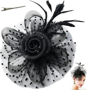 ZEUOPQ Schleier Fascinator Hut, mit Schleier