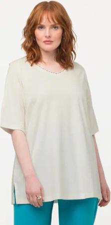 Ulla Popken T-Shirt T-Shirt A-Linie V-Ausschnitt
