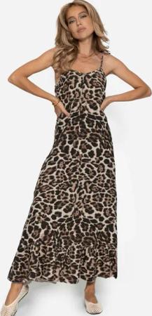 SASSYCLASSY Minikleid Musselin Maxikleid mit Leo-Print